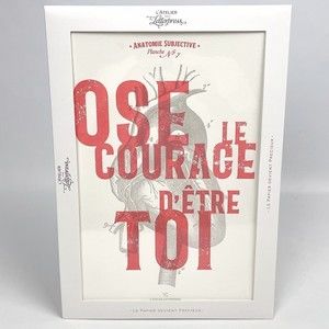 L'Atelier French Letterpress Art Print Subjective Anatomy Heart Dare The Courage